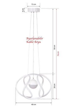 Bretzel Led Chandelier White - Swordslife