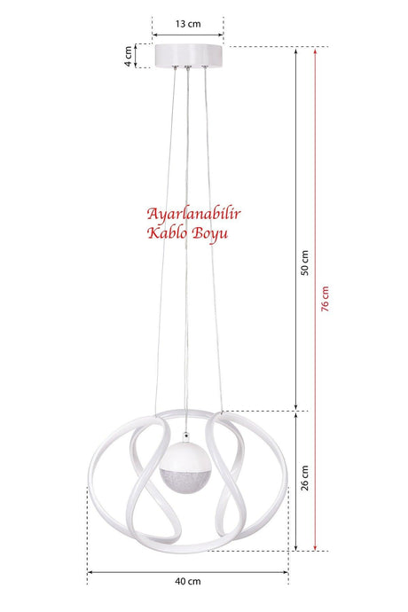 Bretzel Led Chandelier White - Swordslife