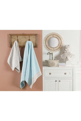 Brun Jacquard Bath Towel - Mint / Orange -