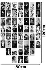 Bts Wall Poster Set - Adhesive Back Collage Set - 50 Pieces - Black and White, 10cm*15cm, Boxed Set - Swordslife