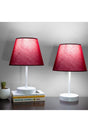 Burgundy Modern Double Bedroom Lampshade White Standing Table Lamp - Swordslife