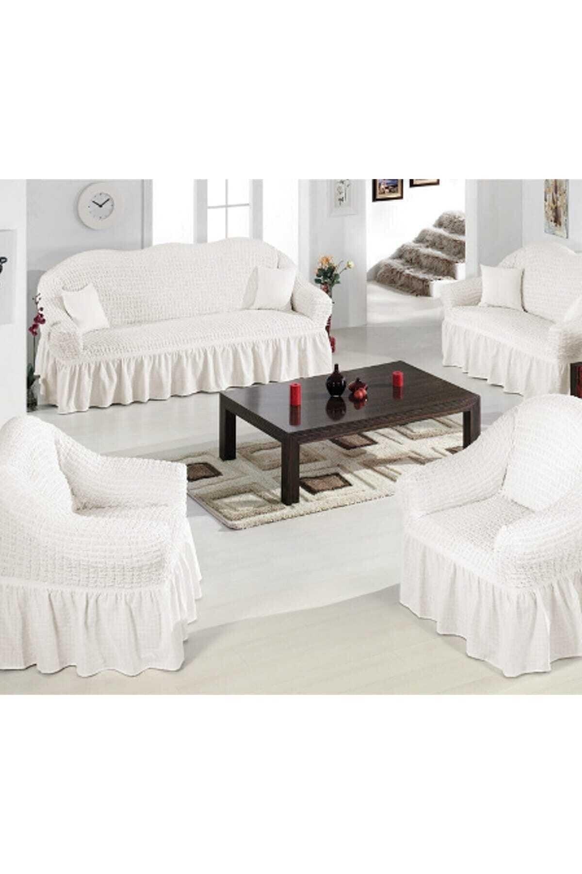 Burcucuk Cotton Sofa Cover Set Elastic Skirt Sofa Cover 3+3+1+1 - Swordslife