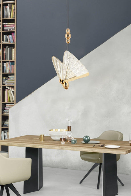 Butterfly 20 Cm 3 Color Led Yellow Single Chandelier - Swordslife