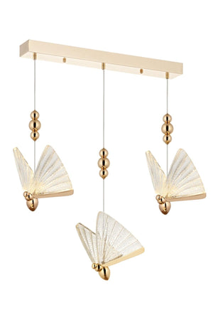 Butterfly 3 Colors Led Yellow 3 Suspended Chandelier Over the Dining Table - Swordslife