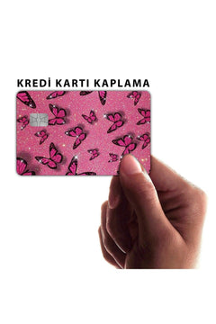 Clear butterfly card overlay sticker for contactless cards