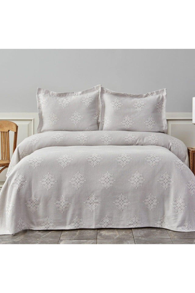 Ice Gray Double Bedspread Set - Swordslife