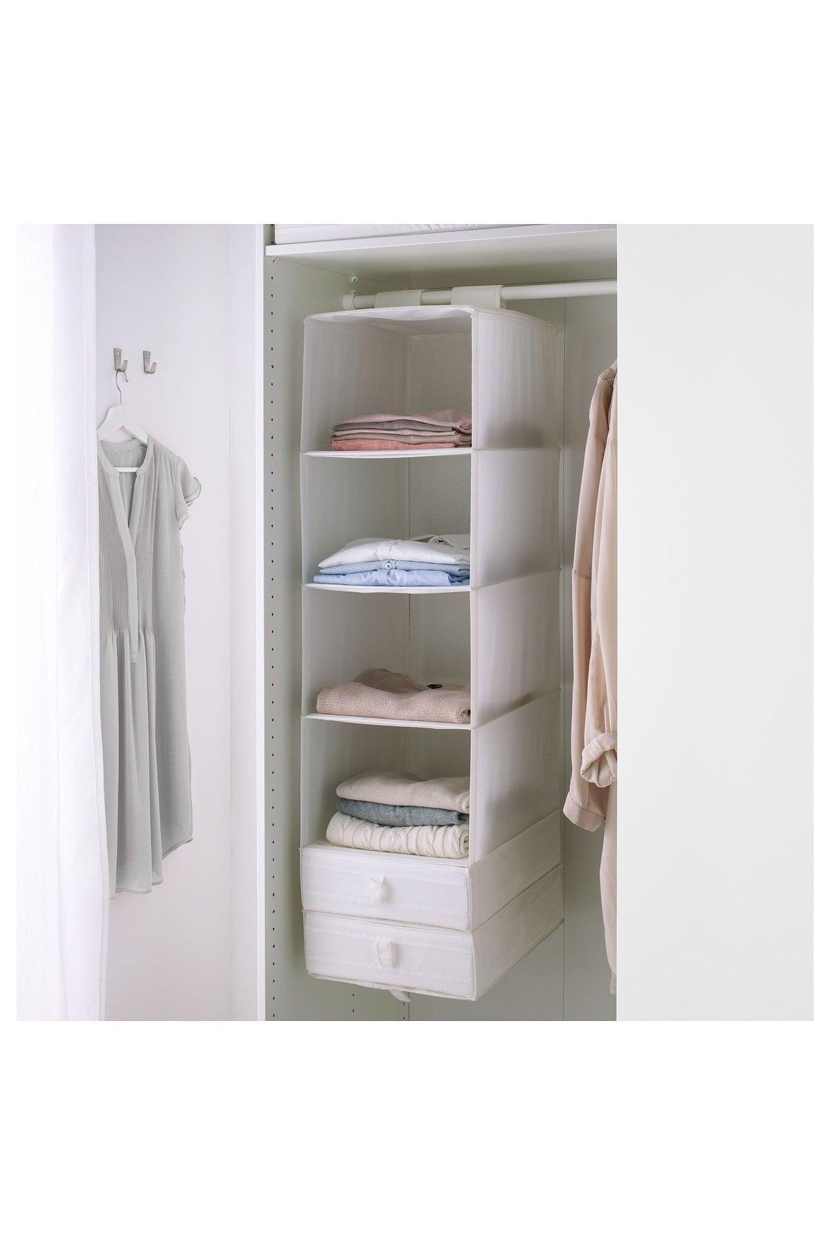 Cabinet Shelf with Hanging Organizer Compartment Ikea A Quality 35x125cm Fabric: 100% Polyester White - Swordslife