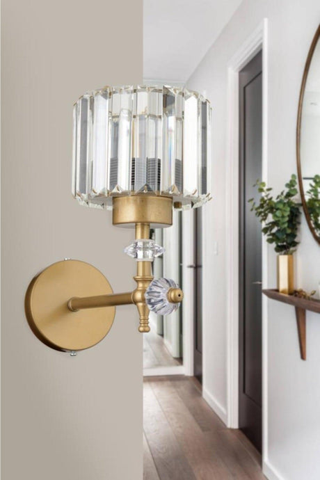 Cabo Single Tumbled Y-10 Crystal Stone Wall Sconce - Swordslife