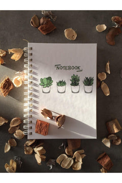 Hardcover unlined spiral notebook in ivory pages