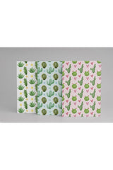 Cactus Themed Notebook Set of 3 - A5 - Striped