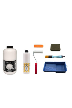 Antique White Multisurface Paint Set with Varnish and Tools, 2 Liters