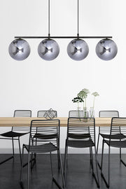 Caesar Schwarz Farbe Füme Globe Glas Modern Design Esstisch Top - Salon 4 Lü Kronleuchter - Swordslife