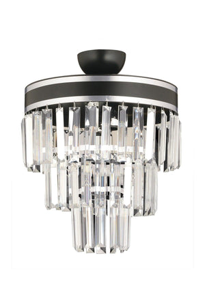 Çağla 3 Piece Black Chrome Gilded 30 Lux Modern Chandelier - Swordslife