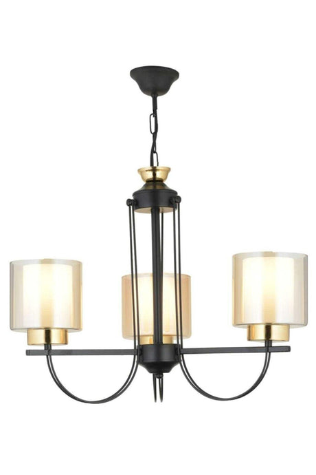 Call 3 Triple Black Double Glass Luxury Upward Facing Chandelier - Swordslife