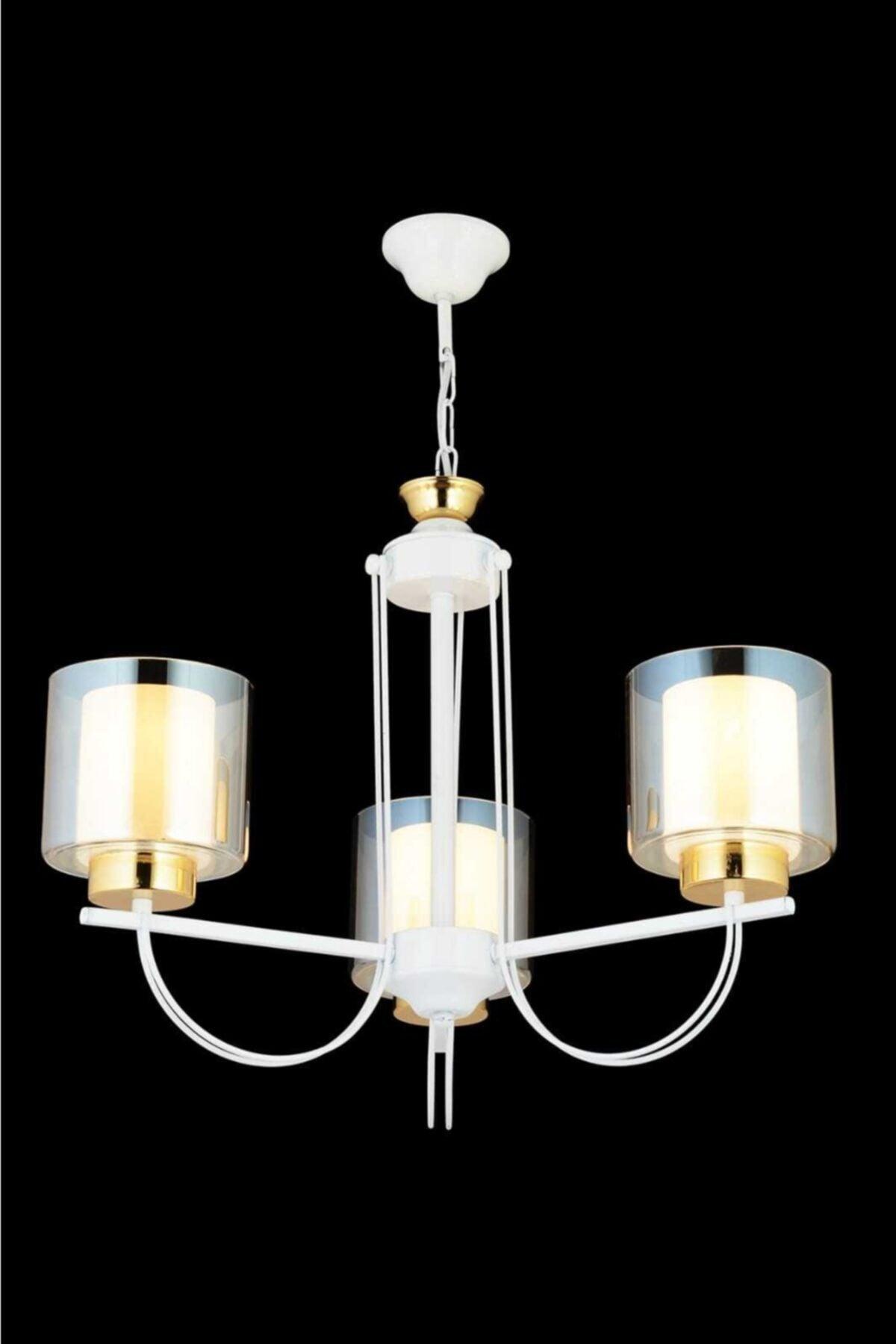 Call 3 Pack White Double Glass Luxury Upward Facing Chandelier - Swordslife