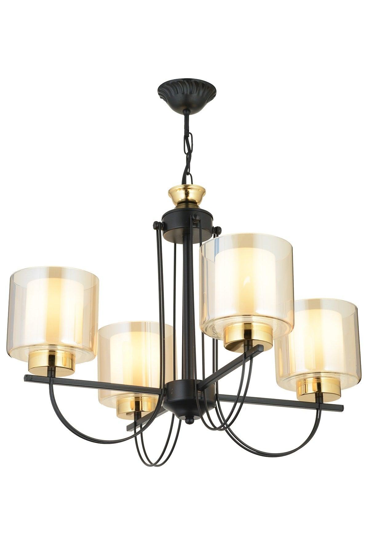 Call 4 Pack Black Double Glass Luxury Upward Facing Chandelier - Swordslife