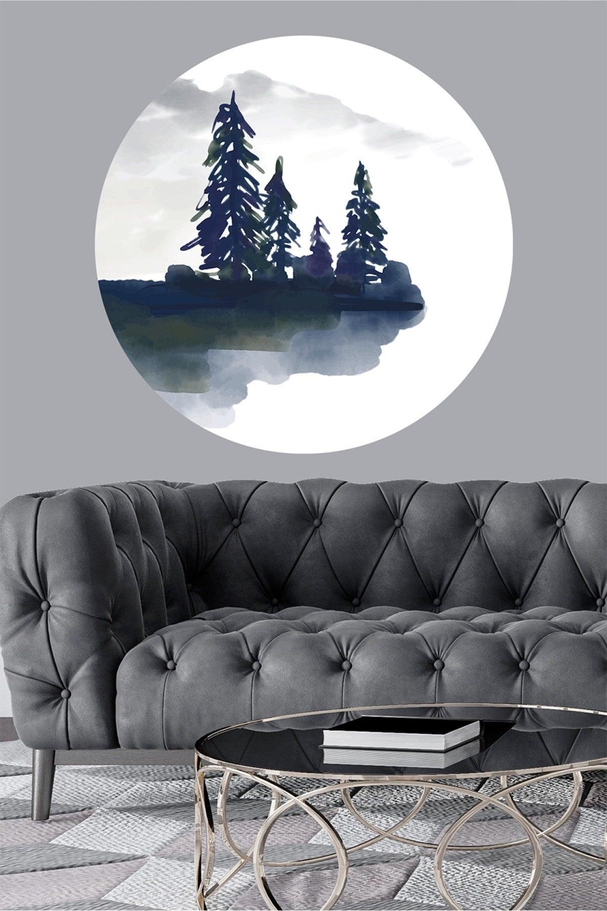 Pine Trees 2 Themed Wall Sticker 100x100 - Swordslife