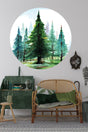 Pine Trees Themed Wall Sticker 100x100 - Swordslife