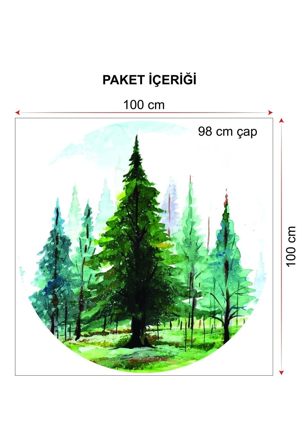 Pine Trees Themed Wall Sticker 100x100 - Swordslife