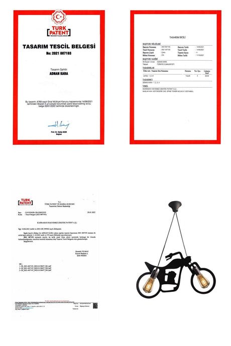 Capır Motor Bicycle Chandelier Pendant Lamp Modern Rustic Decorative Retro 2 Li Lamp - Swordslife