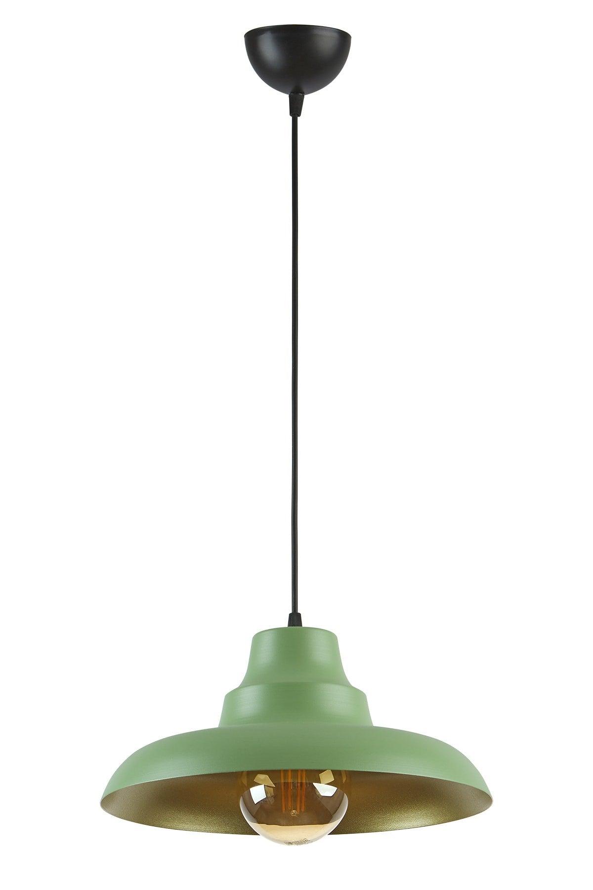 Carmen Special Design (DIA 30 CM)modern Sports Decorative Cafe-kitchen Green Inside Gold Single Pendant Lamp Chandelier - Swordslife