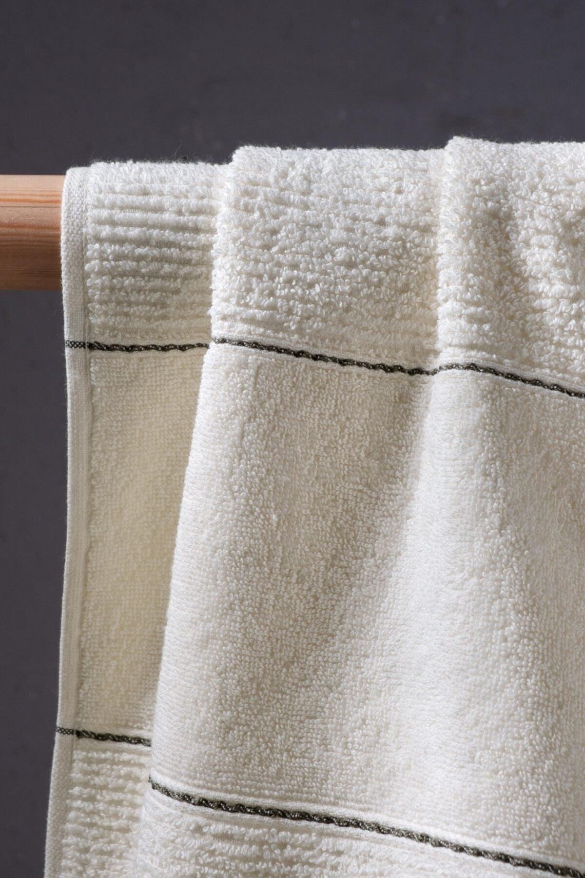 Carmine Single Cream - Extra Soft, Modern 100% Cotton 50x90cm. Hand / Face Towel - Swordslife