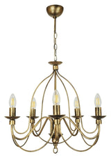 Castle 5 Black Yellow Patina Chandelier - Swordslife