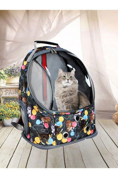 Cat carrier bag with hard base and foldable design large 42 x 25 x 33 cm