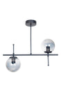 Cello Modern Design Metal Schwarze Farbe Flame Glas Esstisch Top - Salon 2 Li Kronleuchter - Swordslife