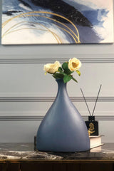 Ceramic Asymmetrical Handmade Vase-wind Blue - Swordslife