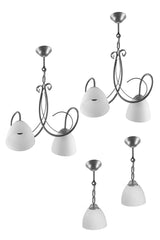 Chandelier Modern Double Chandelier Single Chandelier Gray Color White Glass Chandelier - Swordslife