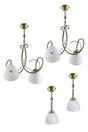 Chandelier Set Modern Double Chandelier Single Chandelier Tumbled Color White Glass Chandelier - Swordslife