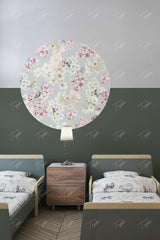 Cherry Blossoms Round Circle Wall Sticker - Swordslife