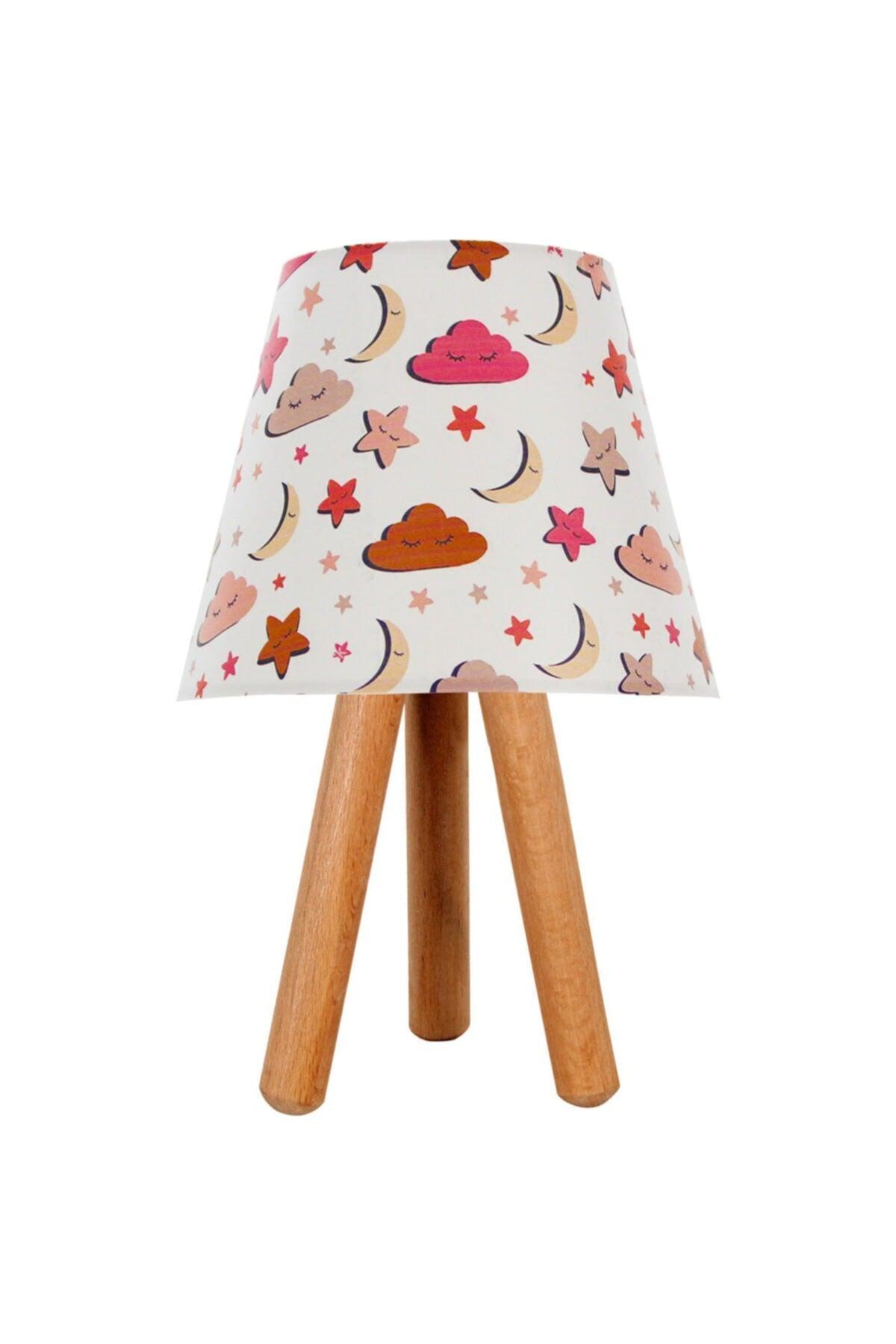 Children's Room Three-Legged Wooden Lampshade - Swordslife