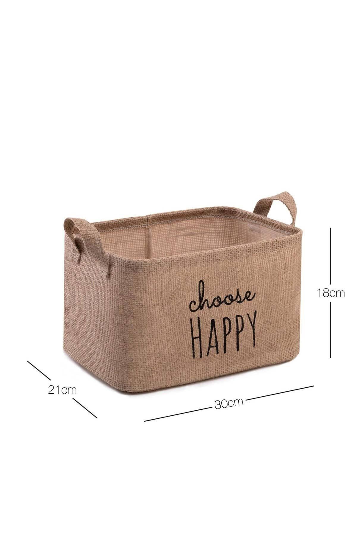 Choose Happy Printed Basket //30x21x18 - Swordslife