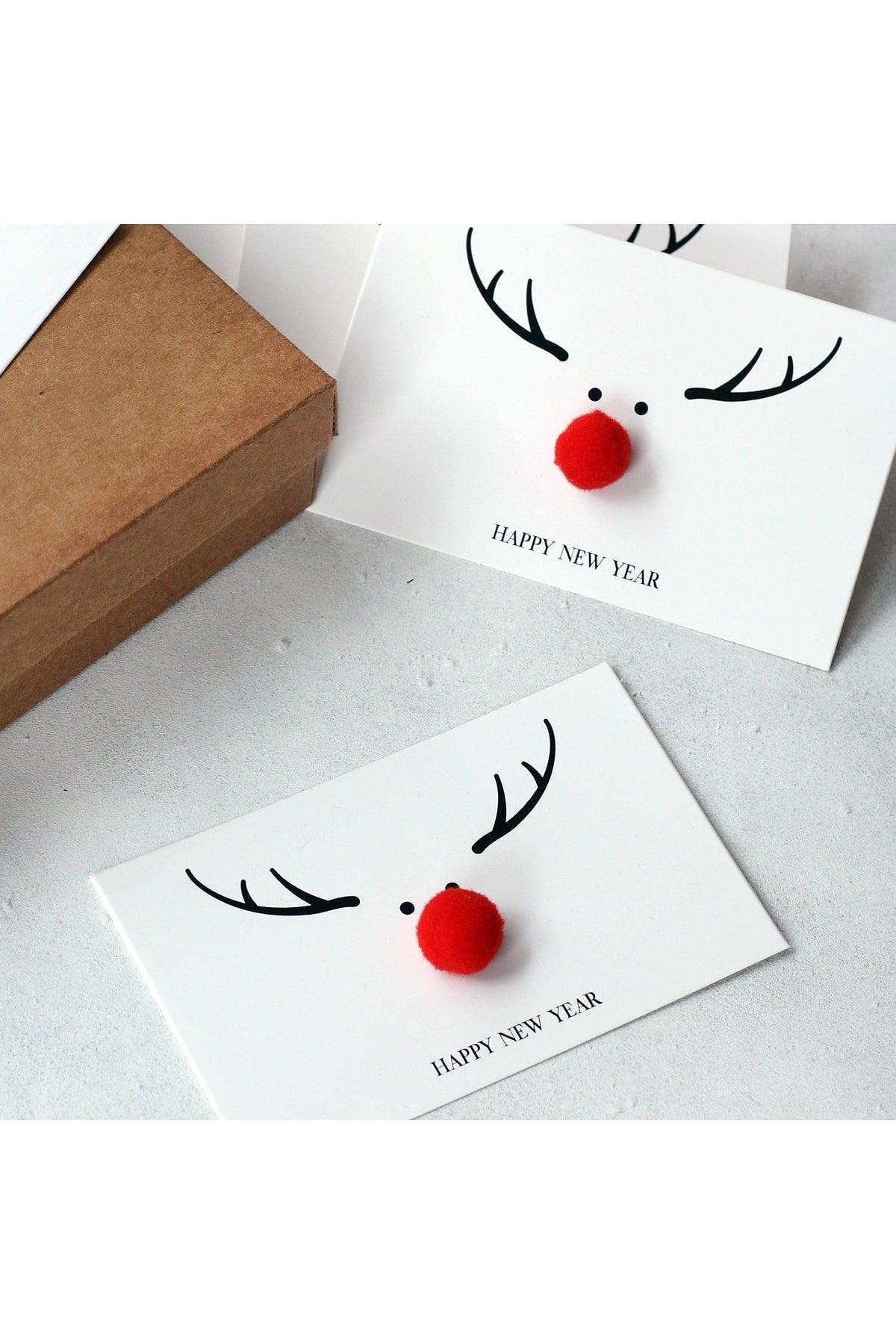 Christmas Deer Themed Card Set 6 Pieces
