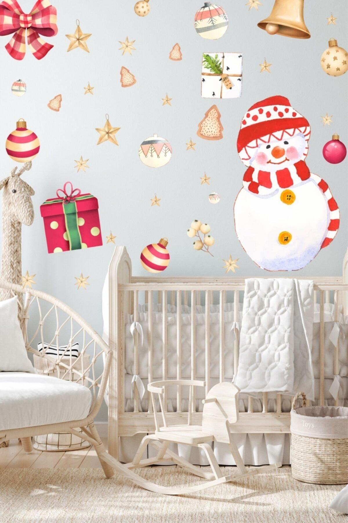 Christmas Sticker Snowman And New Year Kids Room Sticker Set - Swordslife