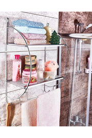 Chrome Double Tier Metal Towel Rack And Organizer Rack - Swordslife