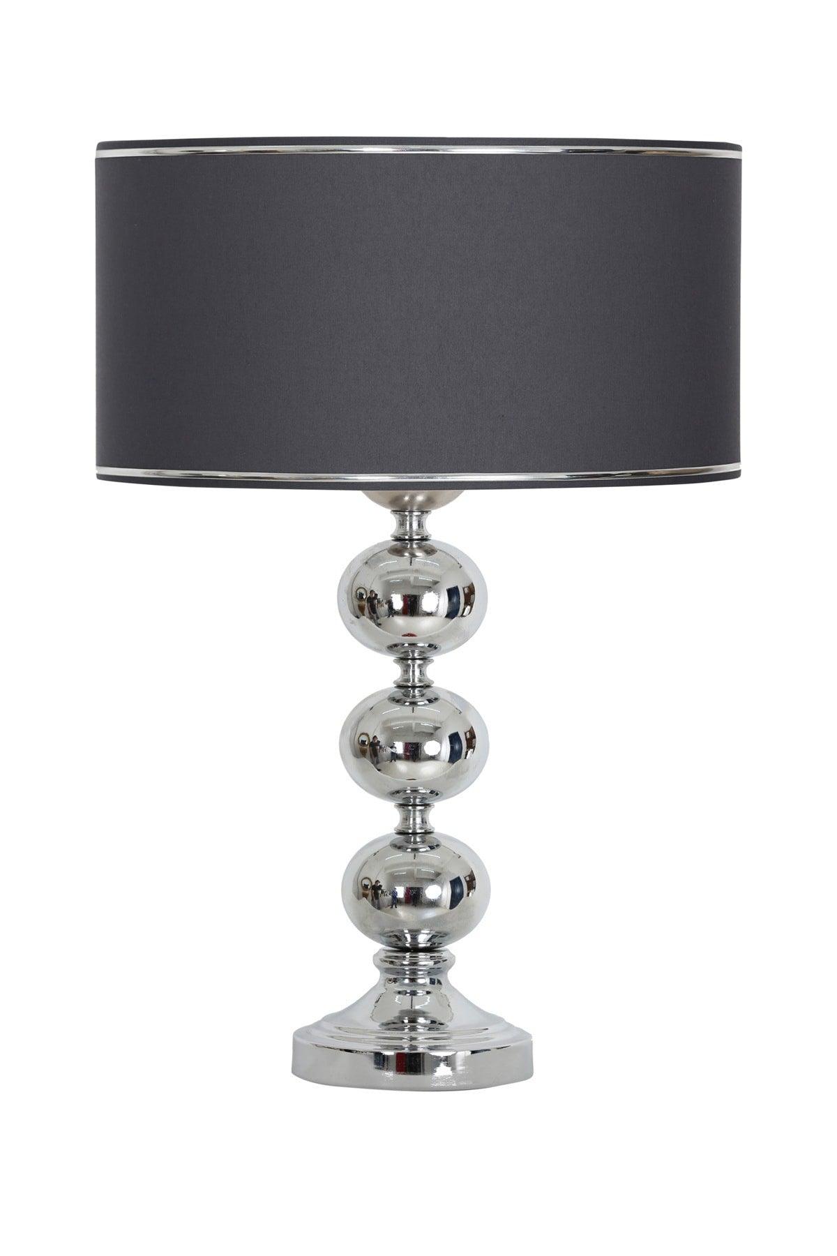 Chrome Plated Triple Sphere Metal Lampshade Anthracite with Chrome Stripe - Swordslife