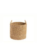 Ciana Knitted Handle Round Wicker Basket 32x27