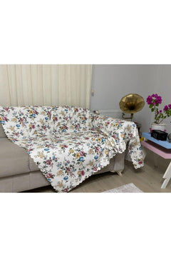Floral Non‑Slip Sofa and Sofa‑Bed Seat Cover – 100% Chenille, Washable