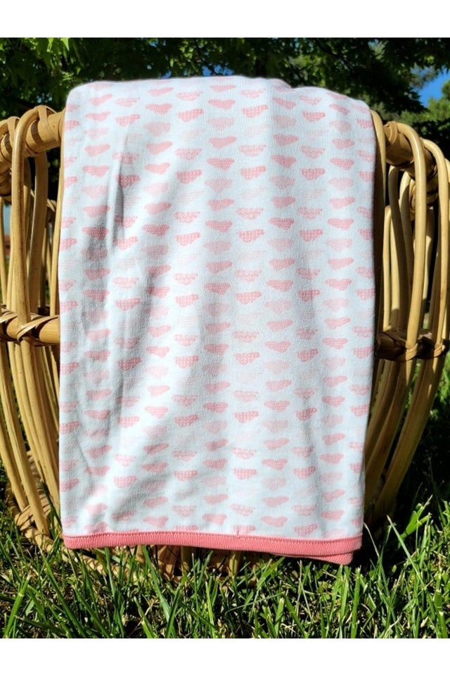 Double Layer Cotton Combed Baby Swaddle Blanket 75x90 Cm Pink Cloudy - Swordslife