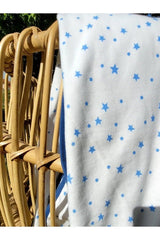 Double Layer Cotton Combed Baby Swaddle Blanket 75x90cm / Blue Star - Swordslife