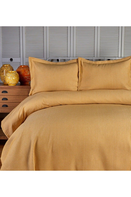 Double Mustard Bedspread Set - Swordslife