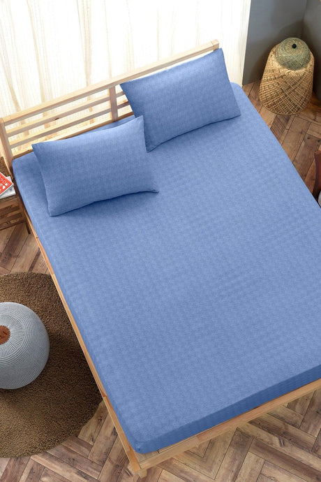 Double Elastic Bed Sheet Set - Blue - Swordslife