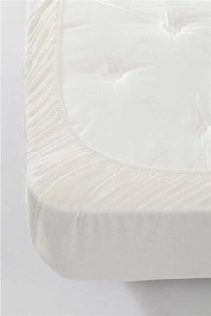 Double Cotton Elastic Bed Sheet (160x200) / Ecru - Swordslife