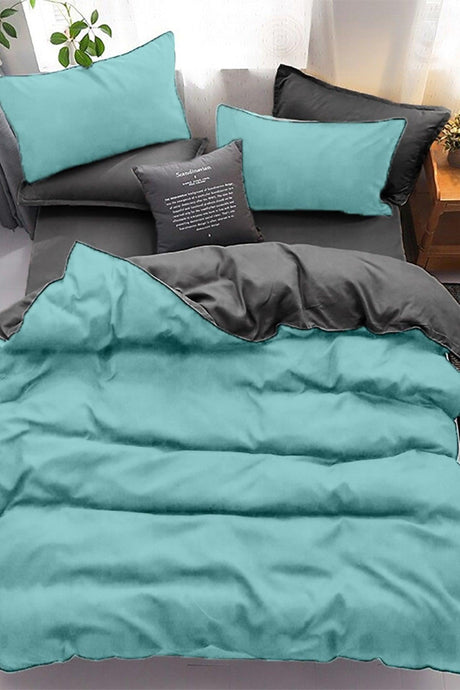 Double Sided Duvet Cover Set Double Sea Green - Smoked - Swordslife