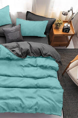 Double Sided Duvet Cover Set Double Sea Green - Smoked - Swordslife