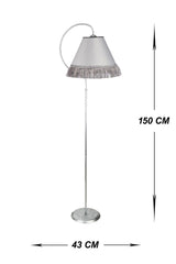 Çise Ellipse Black Silver Patina Gray Tasseled Floor Lamp - Swordslife