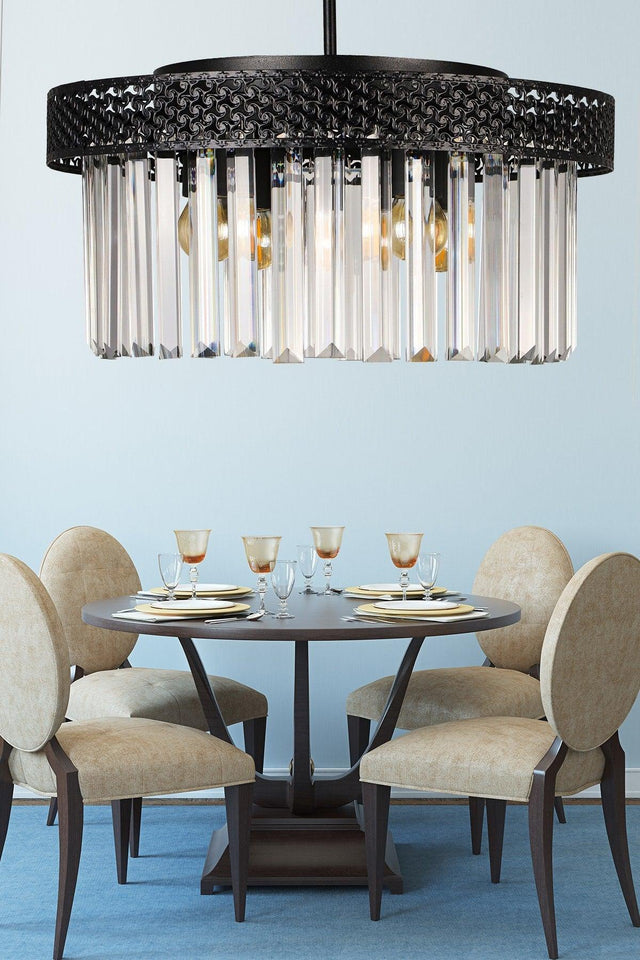 Citrus 4th Black Lux Crystal Stone Chandelier - Swordslife